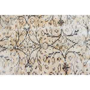 Tapis turc 4,4 x 9,2 pieds, tapis vintage, tapis floral brun en laine - Product Image 5