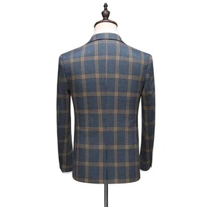 Traje elegante a cuadros de 3 piezas para hombre, elegante, informal, de un solo pecho, ajustado, con muesca, solapa, chaqueta, chaleco, pantalones, traje de alta calidad para hombre - Product Image 3