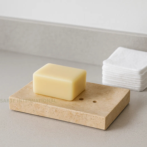 จานสบู่หิน Travertine ที่วางสบู่ทำมือที่วางสบู่ระดับพรีเมียมของตกแต่งห้องน้ำที่ทันสมัยเป็นมิตรต่อสิ่งแวดล้อม - Product Image 2