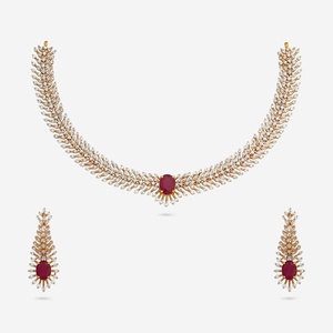Zircon Necklace 188730 Elegant <b>Wedding</b> <b>Accessory</b> with Dazzling Zircon Stones - Product Image 1