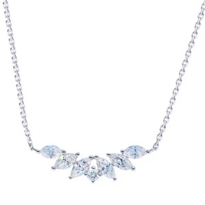 จี้เพชรโมอิสซาไนต์ทรงมาร์ควิส ขนาด 6.00 x 3.00 มม. น้ำหนัก 0.21 กะรัต ไม่มีสี ปราศจากนิกเกิล ตัวเรือนทองคำขาว 10K สำหรับงานแต่งงาน - Product Image 1