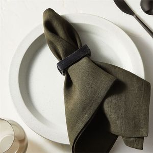 Anneaux de serviette rectangulaires en or moderne, décor de table en métal géométrique creux, accessoires de salle à manger de luxe, porte-serviettes minimaliste - Product Image 4