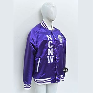 OEM Design Streetwear Baseball Polyester <b>Jacket</b> Men Chenille Embroidery High Quality Custom Fashion Trendy Double Breasted - Product Image 3
