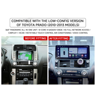 Radio Multimedia con Pantalla Android 15, Carplay Inalámbrico, GPS Integrado y Asistencia de Reversa para Prado 2010-2013, Venta al Por Mayor