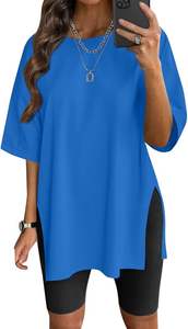 Camiseta de algodón de gran tamaño para mujer, proveedor OEM, impresión DTF personalizada para colecciones boutique e informales - Product Image 4