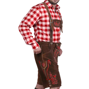 Shorts Lederhosen bavarois pour hommes bretelles réglables brodées en faux daim pour les célébrations de l'Oktoberfest et les fêtes à thème - Product Image 2