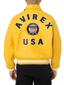 Avirex Hombres de cuero genuino de cuero de vaca Bomber Chaquetas más vendidas hechas a medida Tallas grandes Casual Moda avirex chaquetas - Product Image 6