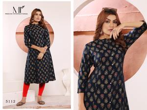 Kurti อินเดียและปากีสถานผ้าฝ้ายพิมพ์ลายหน้ากากวิสคอสชุดทางการในอินเดีย - Product Image 2