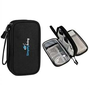 TidyTech Double-Tier Portable Electronic Accessory Organizer Plastic Office Cable Organizer with <b>Storage</b> Bags for Bathroom Use - Product Image 2