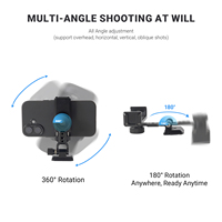 Soporte Metálico para Teléfono con Zapatas Frías y Base Arca QR, Perilla de Control 360 °   Adaptador de Trípode para Teléfono Celular para iPhone, Trípode de Escritorio