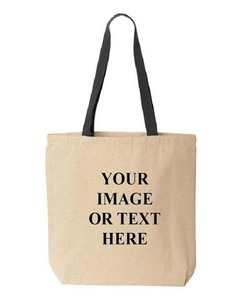 Bolsa de lona de algodón natural reciclable de color rosa con serigrafía en blanco grande coreana impresa personalizada a bajo precio - Product Image 3