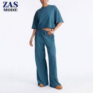 Hot Sale <b>Women's</b> 2 Piece Shorts Set <b>Top</b> Y2K Outfit Wide Leg Pants Loungewear 100% Cotton Eco-Friendly Breathable Homeward Daily - Product Image 1