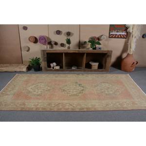 Alfombra de área grande turca vintage estilo clásico beige lana de 44x97 pies con respaldo de látex patrón abstracto para habitación de adolescentes - Product Image 1