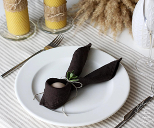 100% serviettes en tissu de lin rouillé, serviettes de fête de mariage de Noël adoucies à la main pour la cuisine serviettes en lin doux - Product Image 5