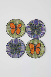 Sous-verres décoratifs en perles brodés à la main Boho Accessoires de table pour mariages et fêtes - Product Image 5