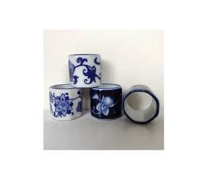 Nouveau designer artisanat rond de serviette en céramique blanche décor de table en porcelaine céramique blanche anneaux de serviette en gros - Product Image 6