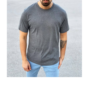 T-shirt court décontracté pour homme en polyester/coton, coupe oversize, style hip-hop, avec logo personnalisé, impression numérique, motif uni, style streetwear - Product Image 6