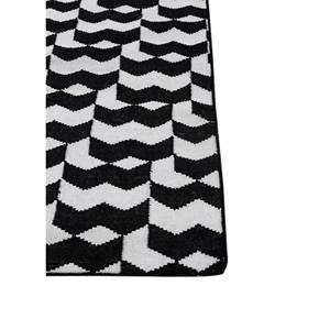 พรมขนสัตว์ทอลายเรียบแบบ Alhambra สีเทาและสีดำ ลายเรขาคณิตและลวดลายนามธรรม สำหรับห้องโถงและห้องรูปสี่เหลี่ยมผืนผ้า-ADWP-13069 - Product Image 4