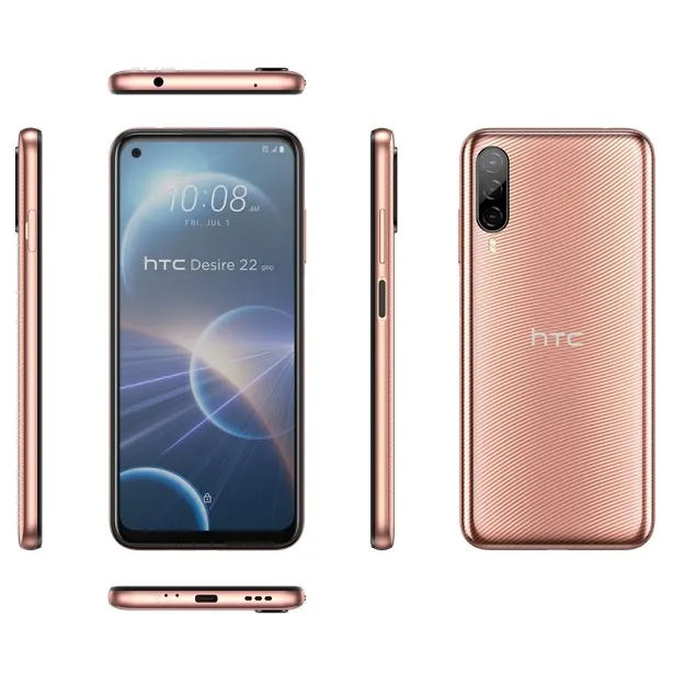 HTC 욕망 22 프로 5G 골드 듀얼 SIM 6.6 "8/128GB 옥타 코어 64MP 안드로이드 바이 페덱스