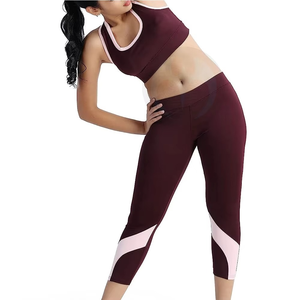 Conjunto de Yoga de 2 Piezas para Mujer, de Alta Calidad, Sin Costuras, Antibacteriano, Diseño Sólido, Spandex/Nailon, Ropa Deportiva para Gimnasio, Cintura Elástica - Product Image 5