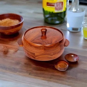 Casserole en bois durable Boîte à chapati Récipient de cuisine Hotpot Roti Décoration de table élégante pour servir Ensemble de casseroles Hotpot - Product Image 1