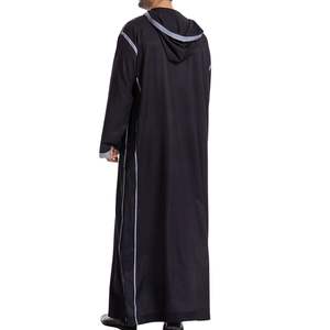 Jubba Musulmana para Hombre en Azul Marino, Diseño Minimalista, Manga Larga, Thobe Islámico, Kandura, Dishdasha, Túnica Árabe Premium - Product Image 2