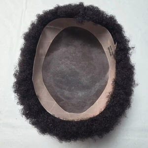 Toupet de cheveux afro Taz, base mono, perruque prothèse pour hommes - Noir africain bangladais - Product Image 1