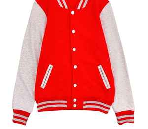 Qualité supérieure Letterman Baseball School College Bomber Varsity Jacket rouge et blanc en cuir véritable manches veste hommes femmes - Product Image 1