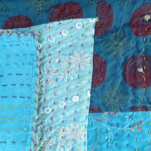 Queen Vintage Bohemian Kantha <b>Quilt</b> <b>Throw</b> Handmade Multi Assorted Patchwork <b>Bedspread</b> Patch Work Gudri Reversible <b>Throw</b> Home - Product Image 5