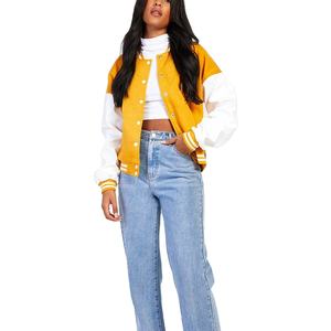 2025 nueva ropa de mujer al por mayor chaqueta con letras para mujer logotipo bordado personalizado otoño chaqueta universitaria de algodón transpirable para mujer - Product Image 4