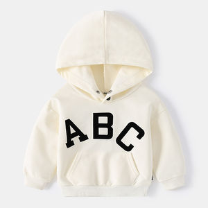 Sudadera con Capucha de Forro Polar para Niño, Diseño de Letras Bordadas, Cierre de Cremallera, 100% Algodón Grueso, Invierno, Deportiva, Personalizada al por Mayor - Product Image 2