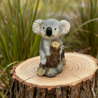 Lot personnalisé de 3 statues de koala réalistes, sculpture d'animal, figurine de jardin, décoration pour la maison, ornements de jardin