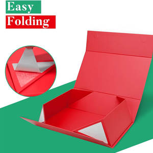 Grands coffrets cadeaux de Noël Coffrets cadeaux de stockage de boîte-cadeau rouge de luxe avec couvercle magnétique fort pour les cadeaux contient une carte, un ruban - Product Image 2