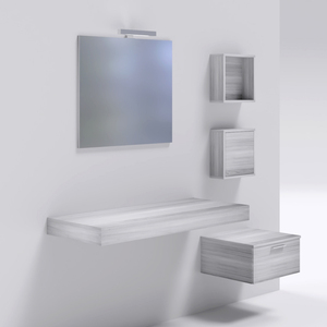 Italiano-Made Mensolone sospensione laminato controsoffitto bagno mobili olmo finitura L10 lavabo - Product Image 2