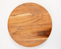 Draaibare ronde acaciahouten vintage handgemaakte Lazy Susan presentatiestand voor kruiden en specerijen met 360 graden draaibare tafel