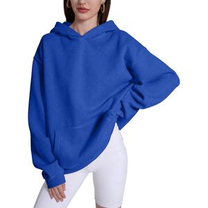 Sweat-shirt à capuche oversize vintage pour femme, délavé à l'acide, en soie épaisse, tendance 2026 - Product Image 1