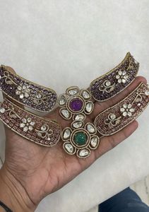 Tour de cou en forme de fleur de style victorien à la mode avec belle chaîne ornée de diamants fleur de pierre de diamant américain sur la chaîne - Product Image 2