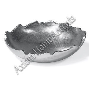 Axiom Home Accents Frutero moderno Tallado a mano Aluminio Acabado de alto brillo Golden Ocean Waves Pattern Display para niños Comedor - Product Image 5