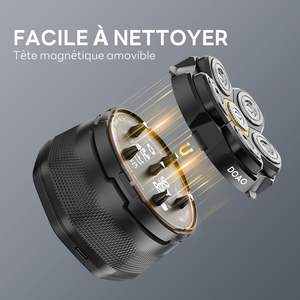 Afeitadora Eléctrica Rotativa Inalámbrica para Hombre, Impermeable IPX7, para Cabeza Calva, Uso en Seco y Húmedo, Recargable por USB, con Cabezales de Repuesto - Product Image 4