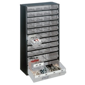 Organizador de Piezas Pequeñas con 40 Cajones, 306 x 150 x 552 mm, Acero Galvanizado, Azul Oscuro/Polipropileno Transparente, Almacenamiento de Herramientas RAACO - Product Image 1