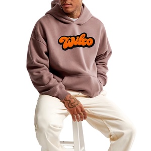 Sudadera con capucha de peso pesado con bordado y logotipo personalizado, ropa de calle informal para hombre, poliéster liso en blanco de gran tamaño para gimnasio con diseño forrado - Product Image 5