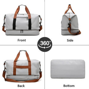 Bolsa de lona de viaje de cuero, regalo clásico para hombre, bolsa de fin de semana de cuero, durante la noche, deporte retro de grano completo, gimnasio, equipaje de mano OEM - Product Image 5