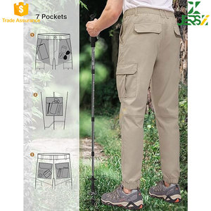 Pantalones de senderismo impermeables para hombre, pantalones de tela elástica de corte Regular para correr, pantalones de secado rápido para exteriores con 100% algodón teñido liso - Product Image 4