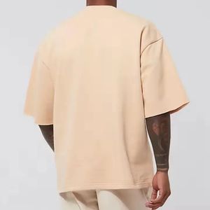 T-shirt de gymnastique de logo personnalisé de haute qualité pour hommes conception d'épaule tombante avec le matériel de toile de coton du fabricant - Product Image 2