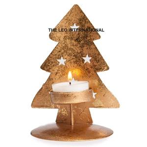 Portavelas Navideño en Forma de Árbol de Navidad, Económico y de Primera Calidad, para Decoración, Plateado Brillante Pulido - Product Image 3
