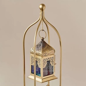 <span class=keywords><strong>Ramadan</strong></span> Trang Trí Kim Loại Nến Đèn Lồng 5 Đèn Lồng Với Đứng Ma-rốc Hình Dạng Cho Eid Trang Trí Handmade Vàng Đèn Lồng - Product Image 2