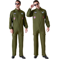 Combinaison de commandant d'aviation américaine unisexe sur mesure en gros, en tissu tissé avec patchs brodés, camouflage, séchage rapide