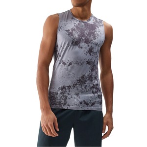 Camiseta sin mangas para hombre, ecológica, de punto, de secado rápido, transpirable, 100% poliéster, estilo vintage, con ribete de encaje, para gimnasio, fitness y running. - Product Image 1