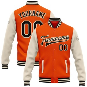Directo industria venta al por mayor casual invierno personalizado real rojo-blanco bombardero Full-Snap Varsity Letterman chaqueta de dos tonos - Product Image 6