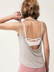 Nouveau T-Shirt col rond femme doux respirant ajusté à manches courtes T-Shirt de sport mode couleur unie Yoga Fitness Short-Shirt - Product Image 3